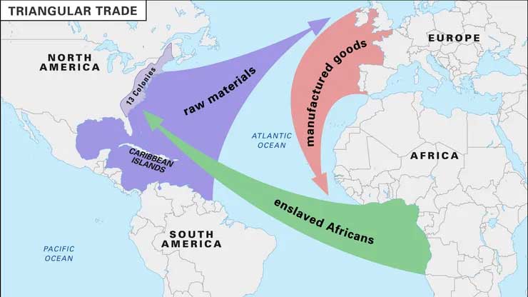 Alantic slave trade map